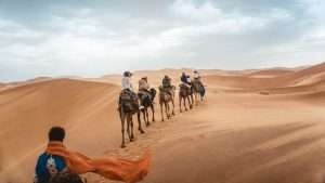camel ride in desert